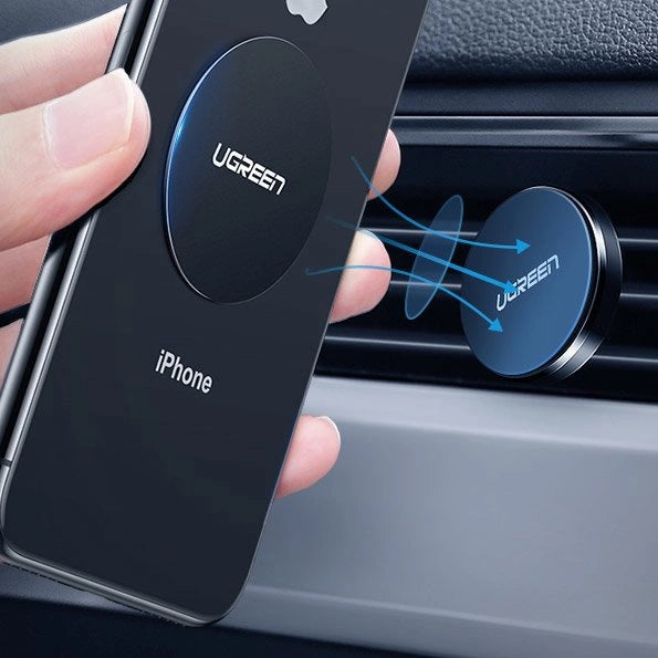 Ugreen LP123 30836 placas metálicas redondas para suportes magnéticos de telefone - preto (2 unidades)