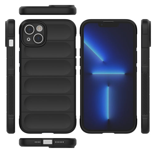 Capa Magic Shield Case para iPhone 14 Plus, flexível e resistente, na cor preta.