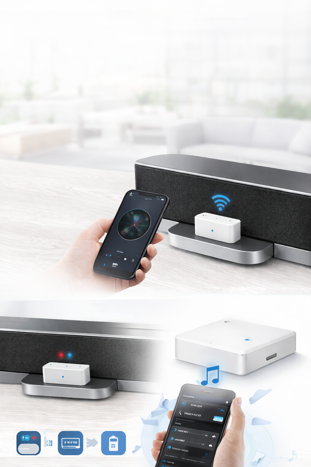 Receptor Bluetooth para Sistemas de Colunas Dock Apple 30 Pin – Branco