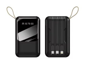 Powerbank 10000mAh com cabo Micro USB - USB-C - Lightning - Cor aleatória