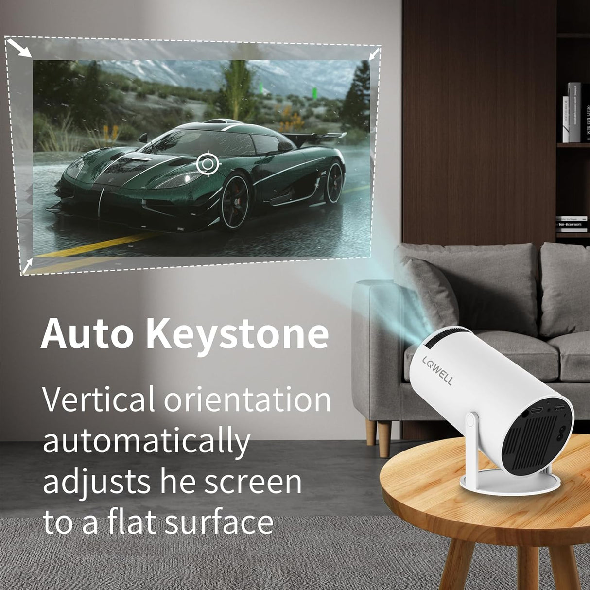 Mini Projetor Portátil Android 11 Branco WiFi 6 BT 5.0