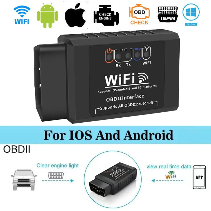Leitor Bluetooth e Wifi OBD Diagnóstico Automóvel Android - ios Multi4you