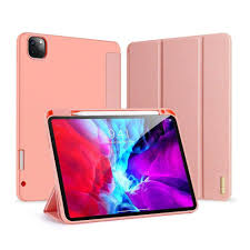 Capa Livro Horizontal Dux Ducis Domo Multi Angle para iPad 12,9 2021 - Rosa