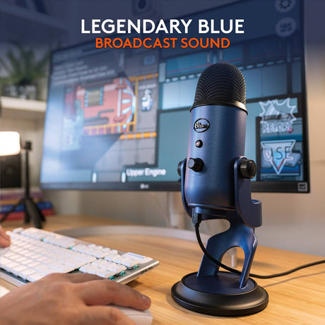 Microfone Logitech for Creators Blue Yeti USB Condensador PC/Mac Midnight Blue