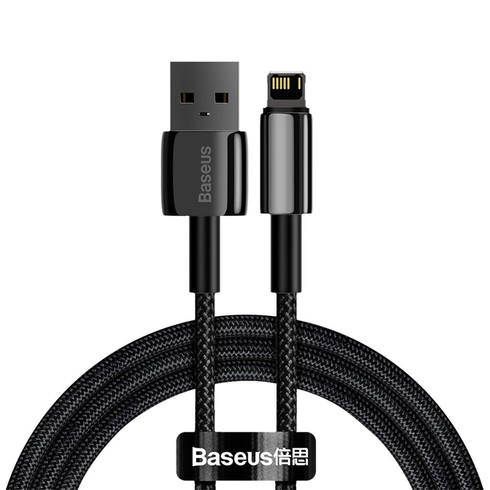 Cabo USB - Lightning de Tungstênio Baseus 2,4 A 1 m preto (CALWJ-01)