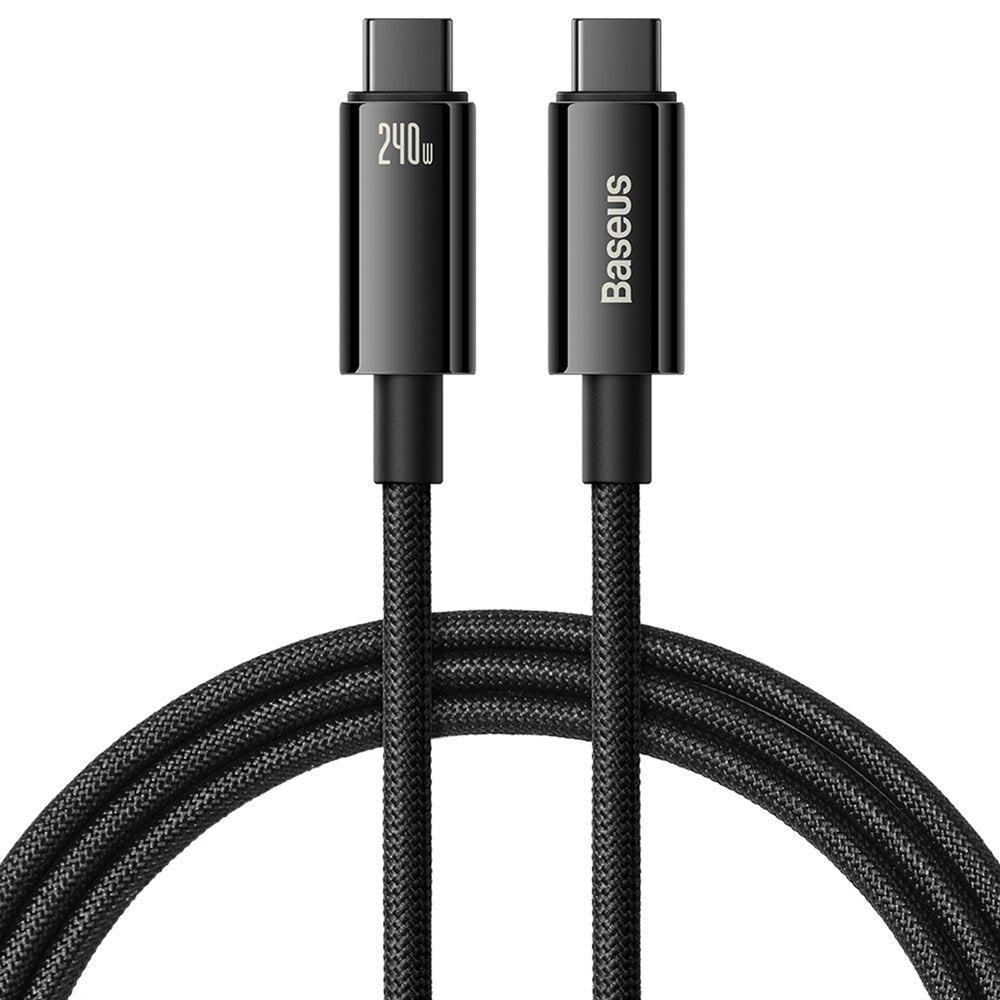 Cabo USB C para USB C 480Mb/s 240W 1m Baseus Tungsten Gold CAWJ040101 - preto
