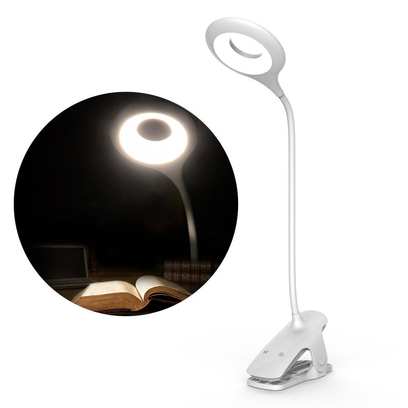 Luminária LED sem fio para leitura com clipe + cabo micro USB branco