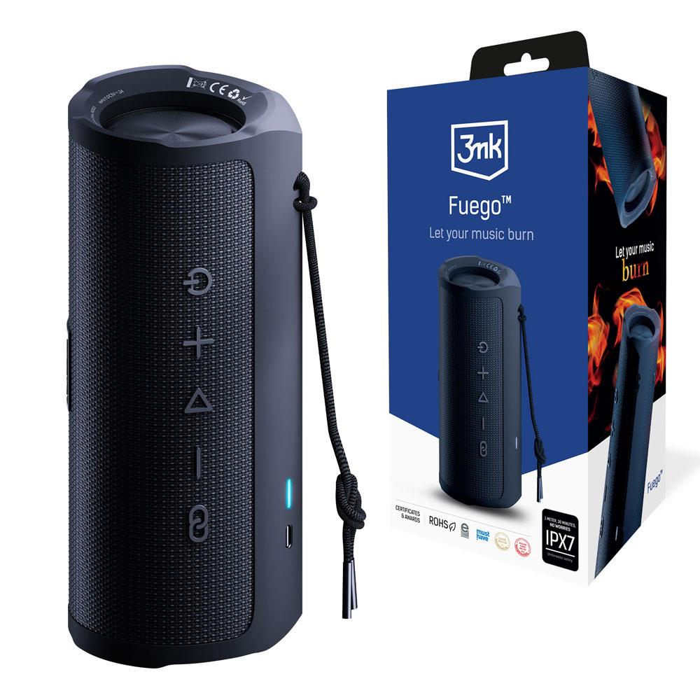 Alto-falante 3mk Fuego sem fio Bluetooth - preto