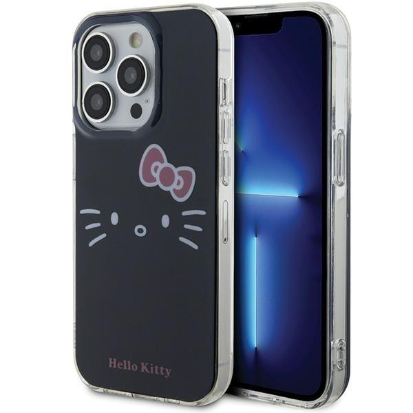 Capa Hello Kitty IML com rosto da Kitty para iPhone 15 Pro - preta