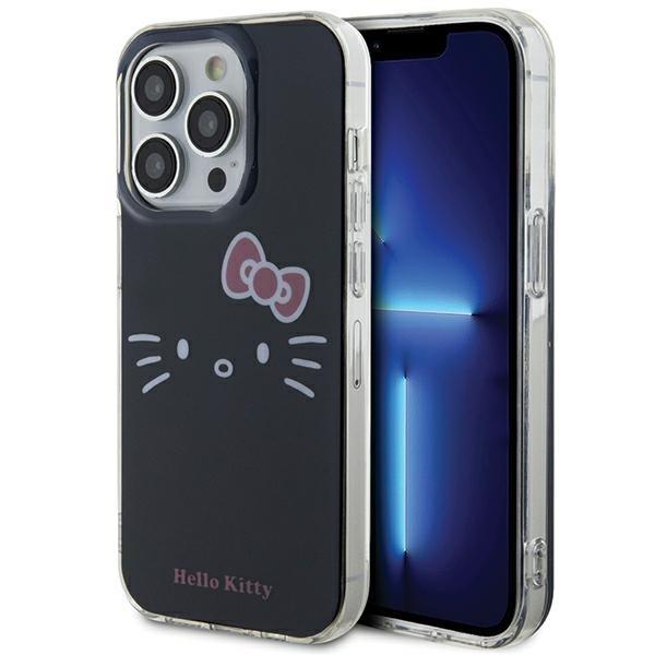 Capa Hello Kitty IML com rosto da Kitty para iPhone 15 Pro Max - preta