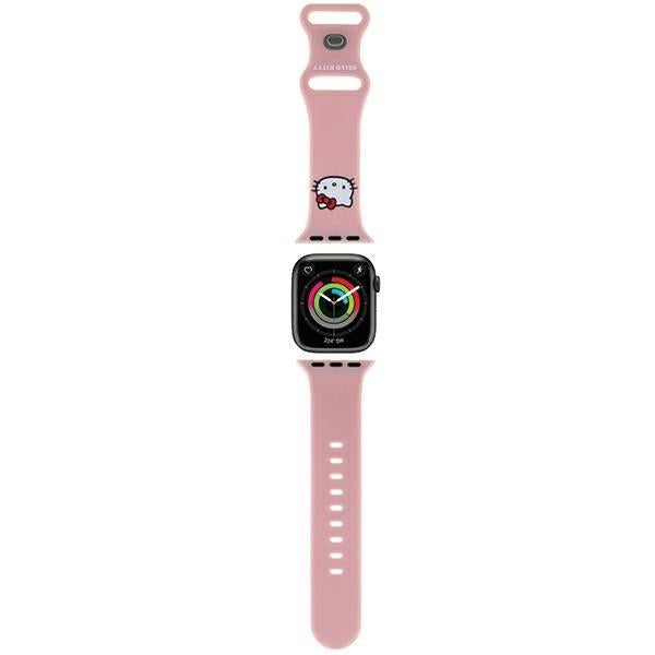 Pulseira Hello Kitty de Silicone com Cabeça da Kitty para Apple Watch 38/40/41mm - rosa