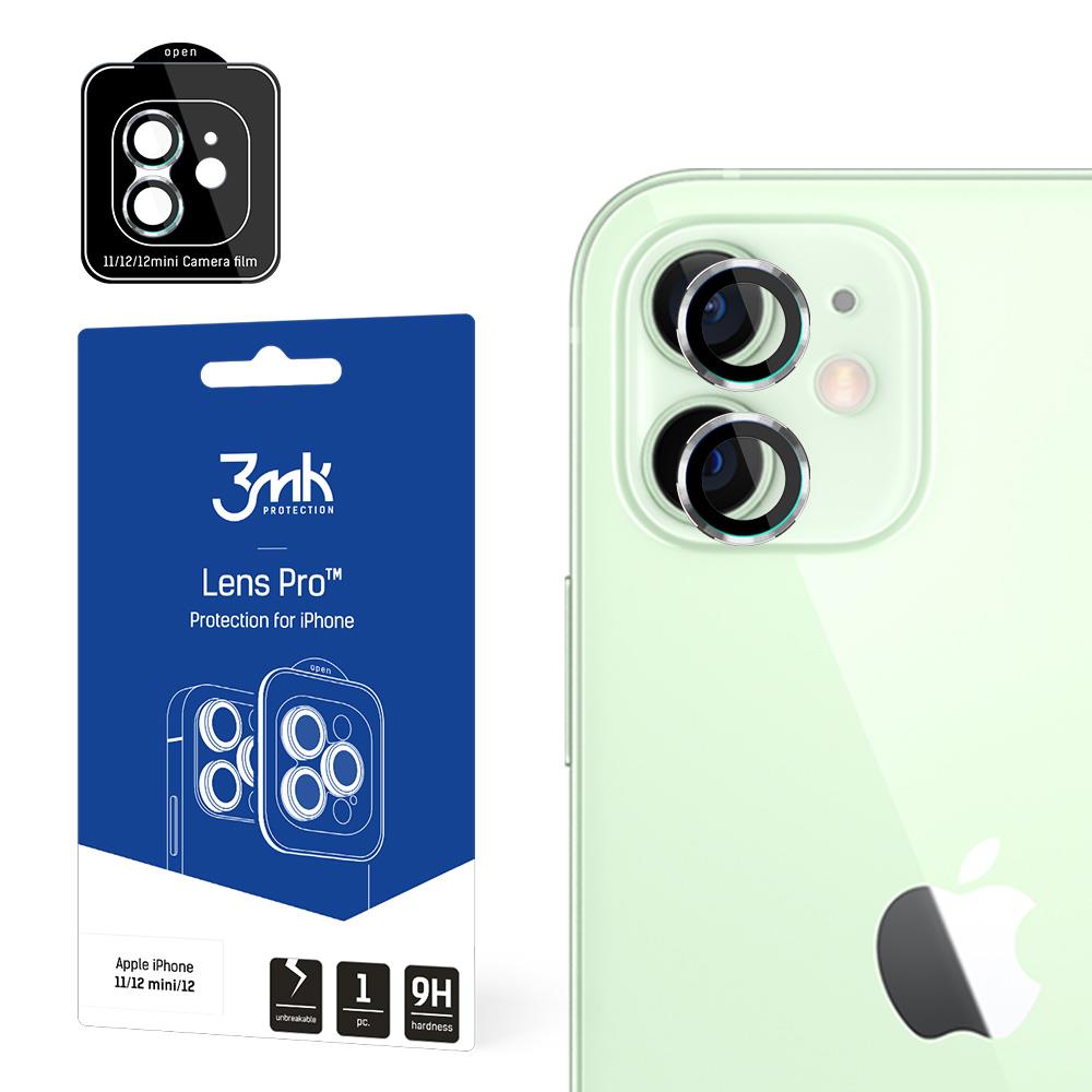 Proteção de lente 3mk Lens Protection Pro para iPhone 11 / iPhone 12 mini / iPhone 12 - prateada