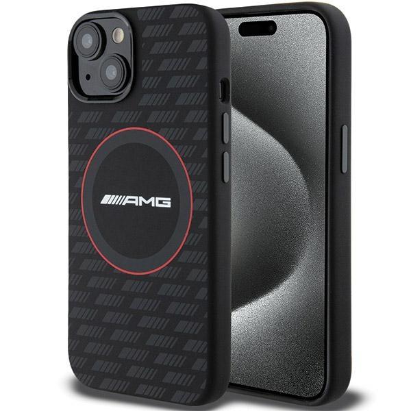 Capa AMG de Silicone com Padrão de Carbono MagSafe para iPhone 15 / 14 / 13 - preta