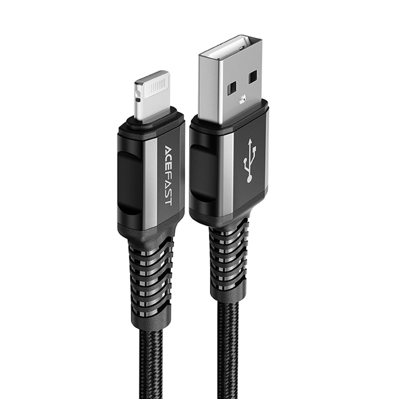 Cabo Acefast MFI USB - Lightning 1,2m, 2,4A preto (C1-02 black)