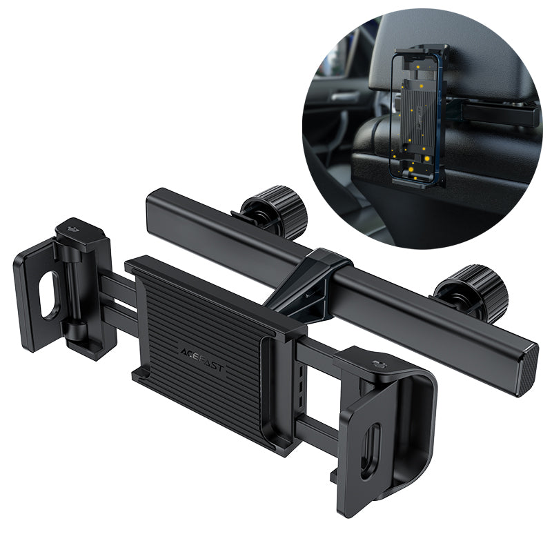 Acefast suporte de carro para encosto de cabeça para telefone e tablet (135-230mm de largura) preto (D8 black)