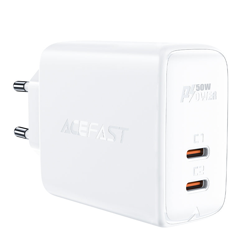 Acefast Carregador de Rede GaN USB Tipo C 50W, PD, QC 3.0, AFC, FCP branco (A29 branco)
