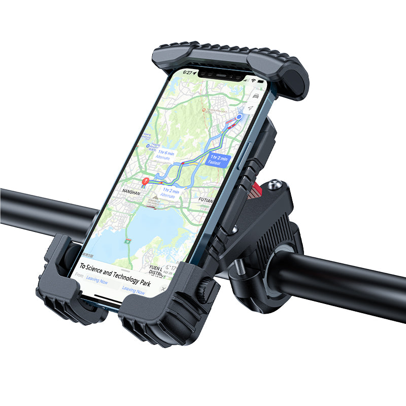 Suporte mecânico Acefast para telefone em bicicleta, motocicleta ou patinete preto (D15)