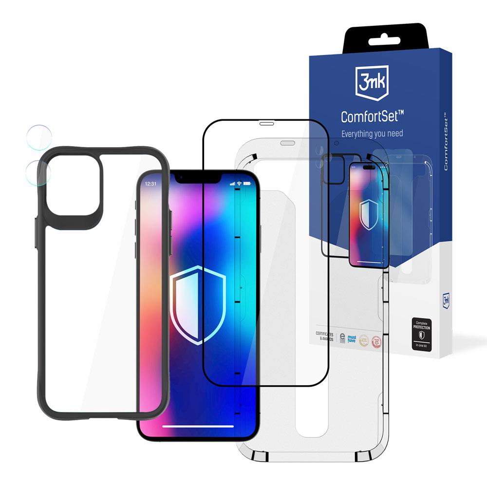 Kit 3mk Comfort Set 4 em 1 para iPhone 11 - capa, 2x vidro, moldura aplicativa
