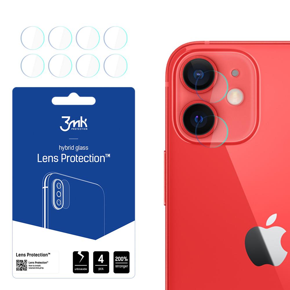 Proteção híbrida 3mk Lens Protection™ para lente de câmera no iPhone 12 Mini