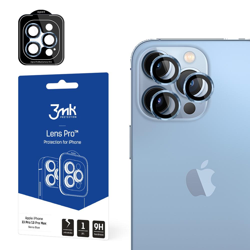 Proteção de lente 3mk Lens Protection Pro para iPhone 13 Pro / iPhone 13 Pro Max - azul