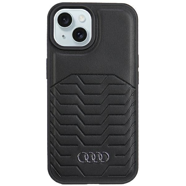 Capa Audi de Couro Sintético com MagSafe para iPhone 15 Plus / 14 Plus - preta