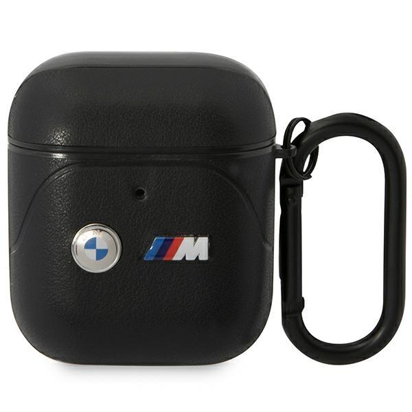 Etui BMW Leather Curved Line para AirPods 1/2 - preto
