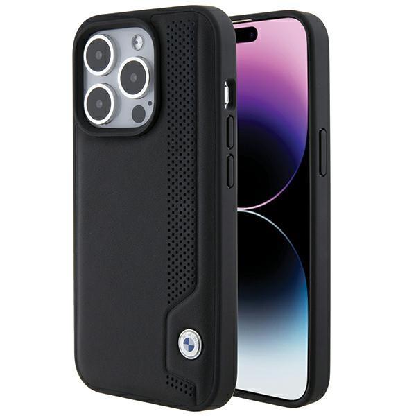 Etui BMW Leather Blue Dots para iPhone 15 Pro - preto