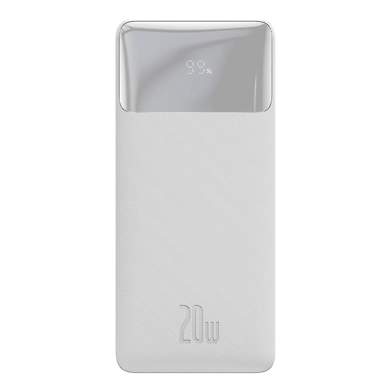 Baseus Bipow powerbank com carregamento rápido 20000mAh 20W branco (Edição Internacional) + cabo USB-A para Micro USB 0.25m branco (PPBD050302)