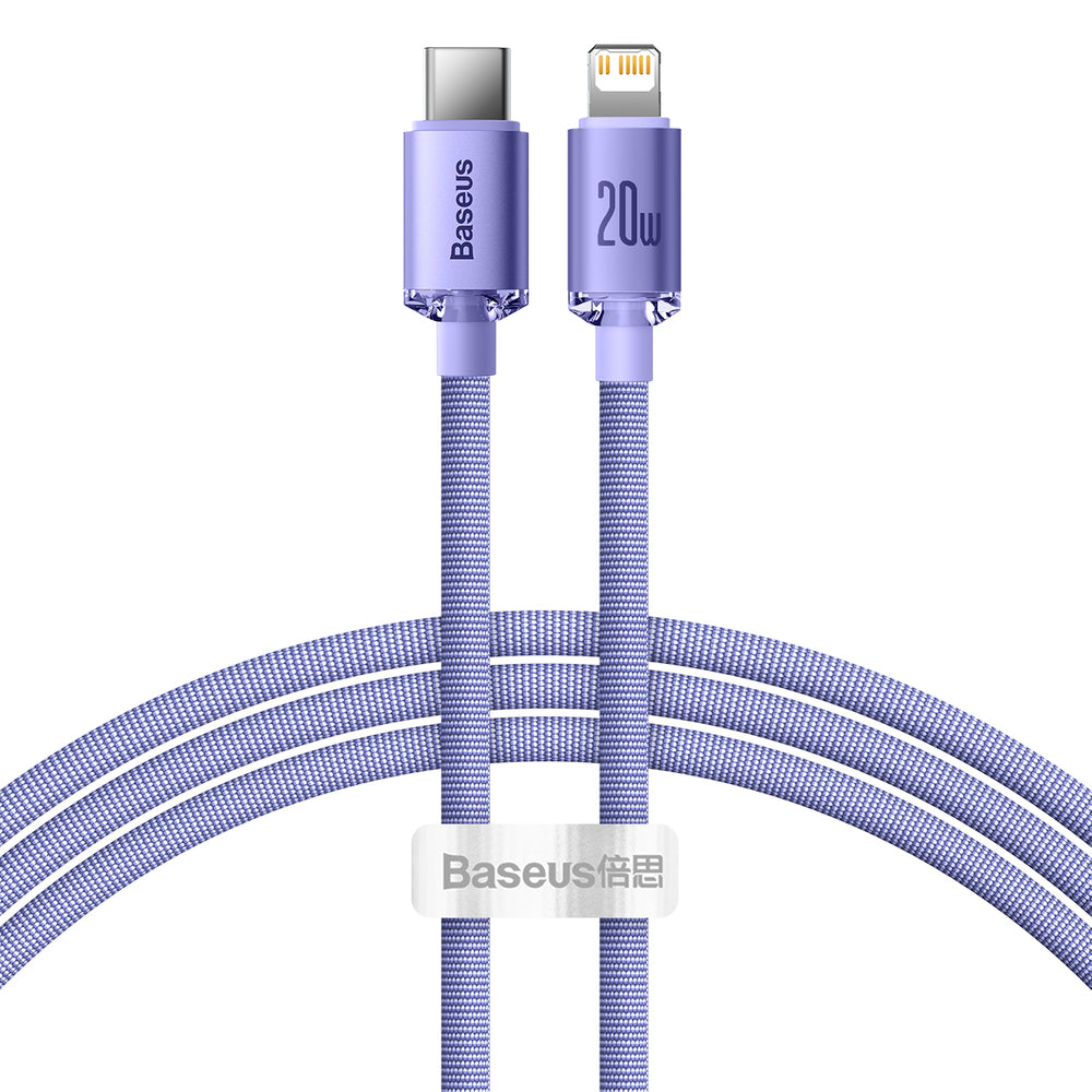 Cabo Baseus CAJY000205 Lightning - USB-C PD 20W 480Mb/s 1,2m - roxo