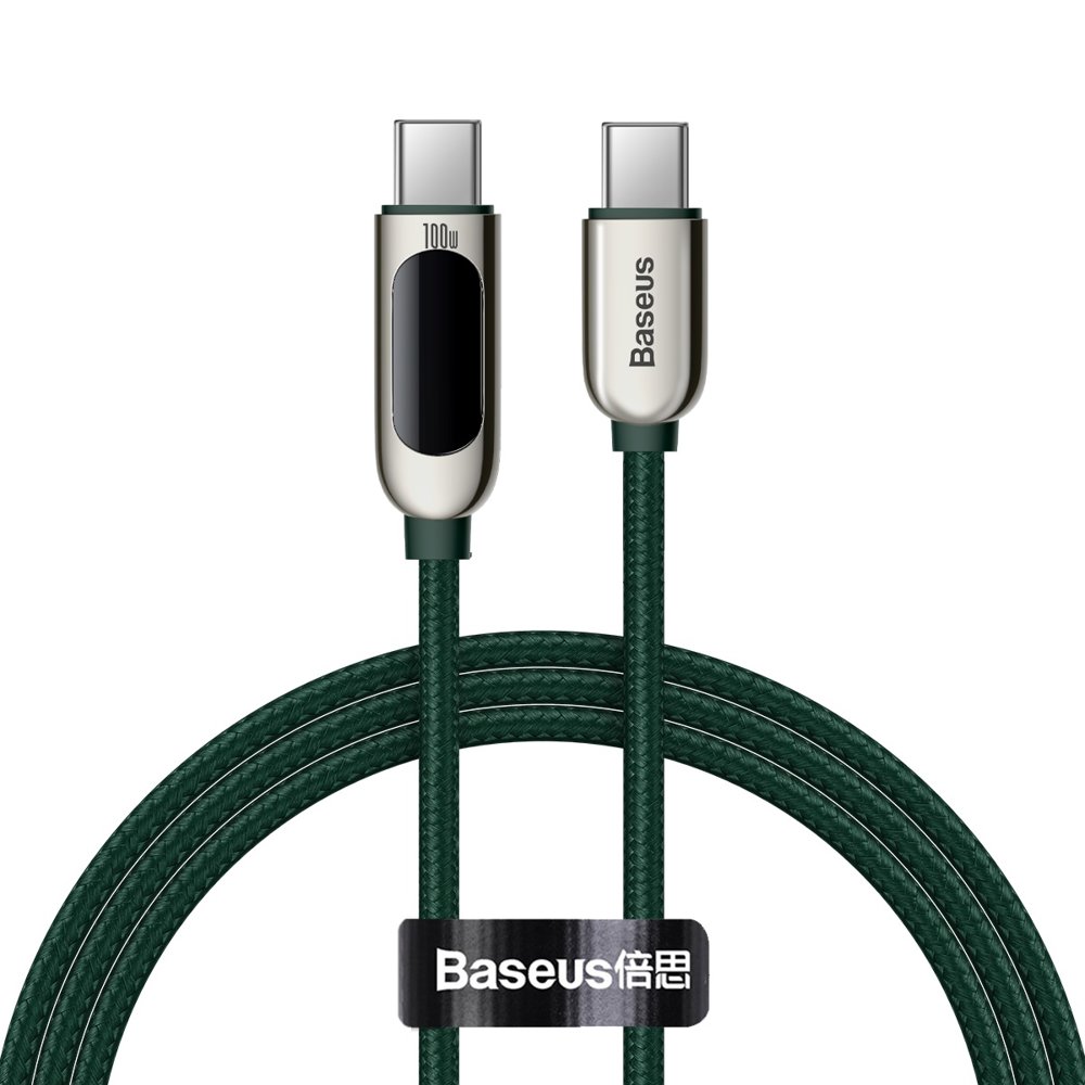 Kabel Baseus CATSK-B01 USB-C - USB-C PD QC 100W 5A 480Mb/s 1m com display - preto
