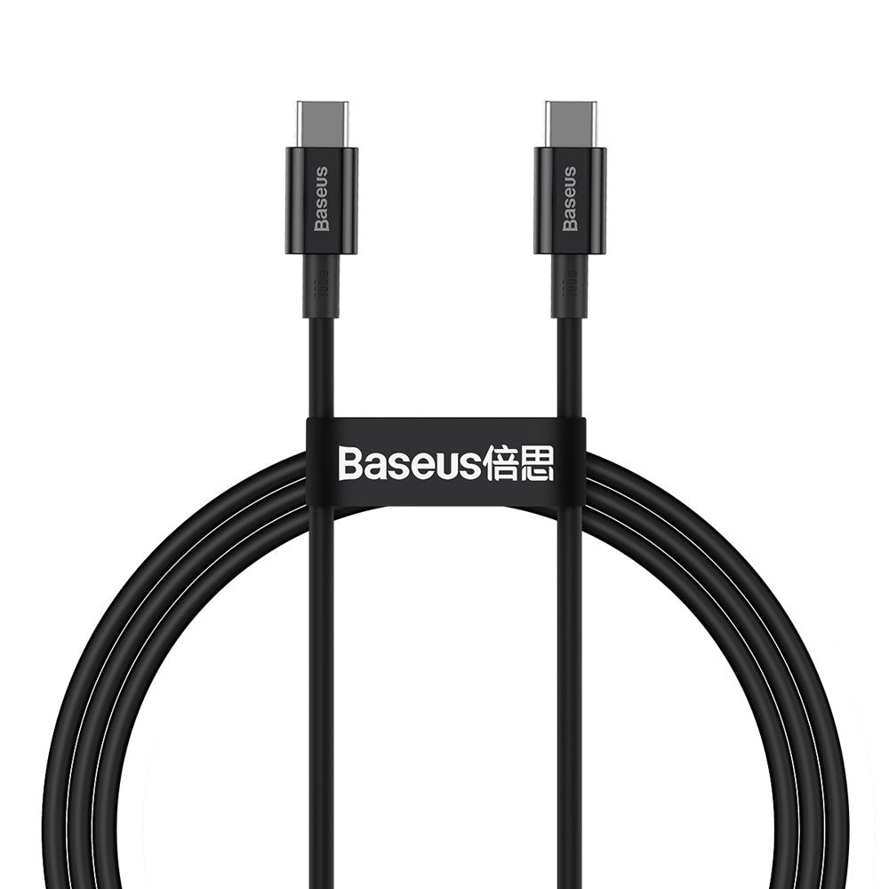 Cabo Baseus CATYS-B01 USB-C para USB-C PD QC FCP 100W 5A 480Mb/s 1m - preto
