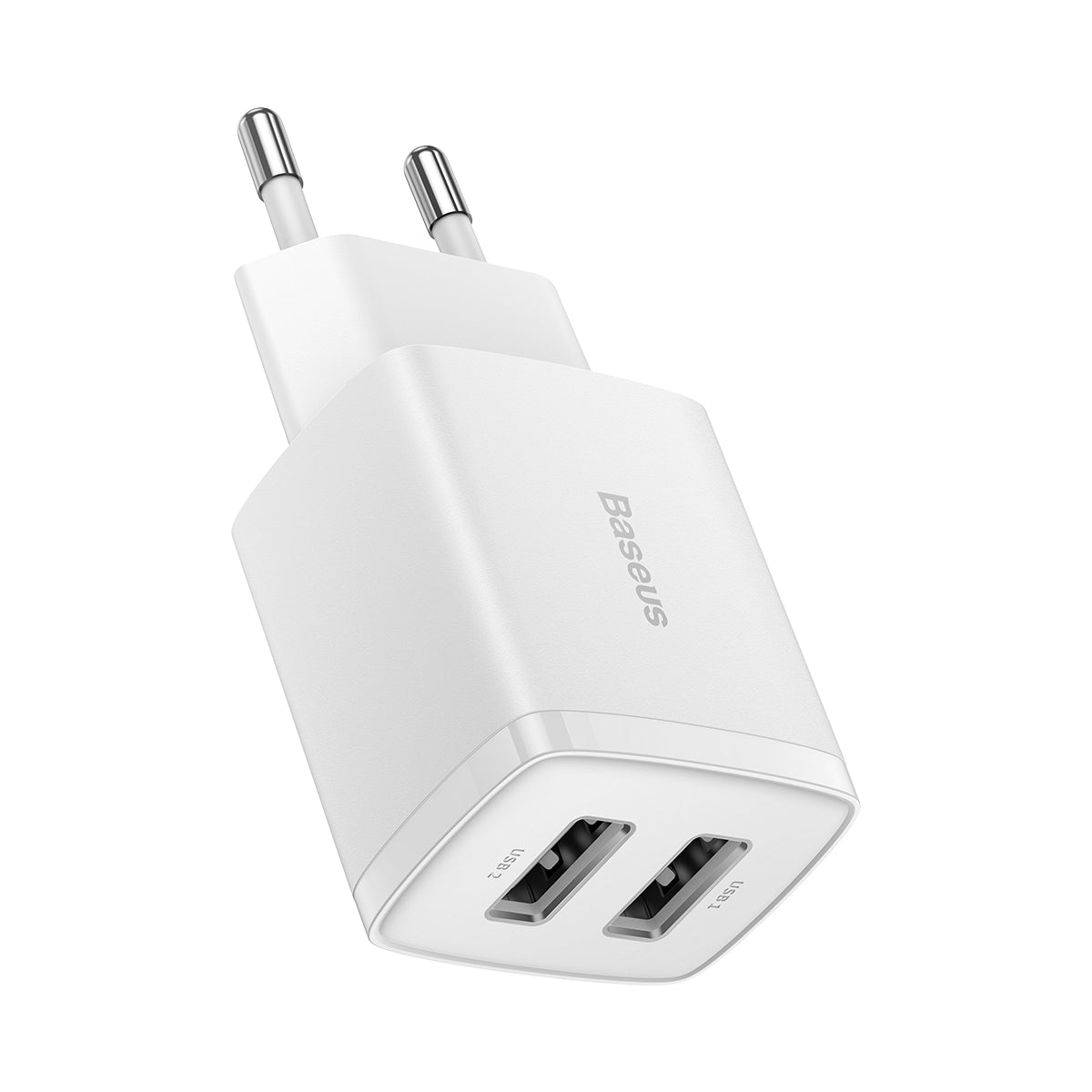 Baseus Compact Carregador de Rede 2x USB 10.5W branco (CCXJ010202)