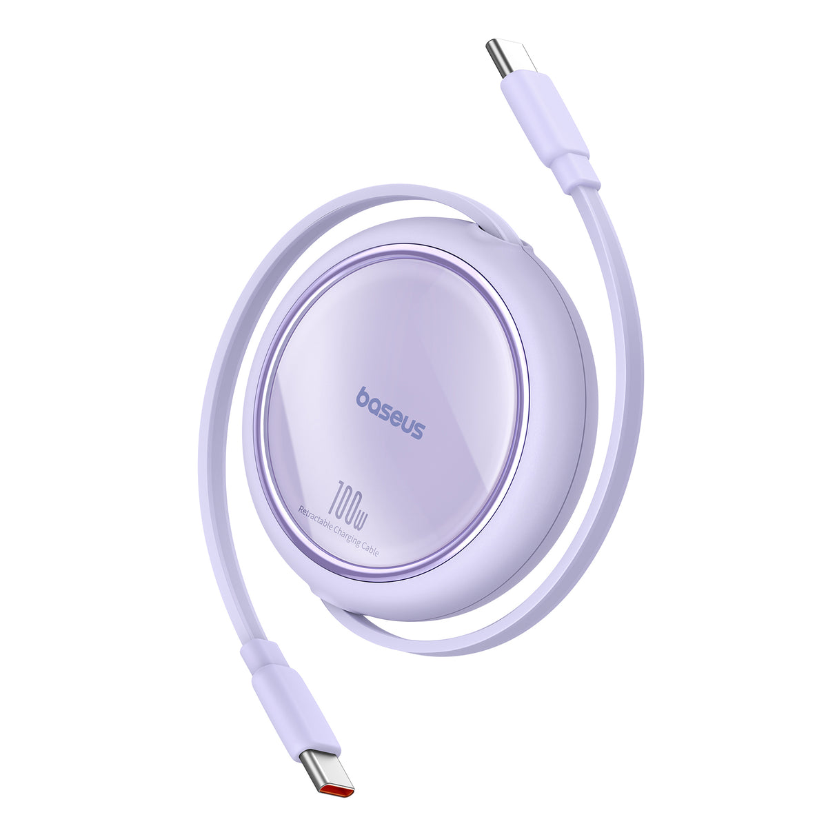 Cabo retrátil Baseus Free2Draw Mini USB-C para USB-C 100W 1m - roxo