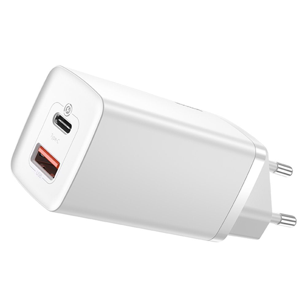 Baseus GaN2 Lite carregador de rede rápido 65W USB / USB Tipo C Quick Charge 3.0 Power Delivery (nitreto de gálio) branco (CCGAN2L-B02)