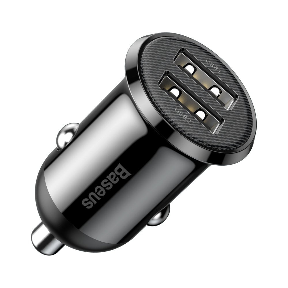 Carregador de carro Baseus Grain Pro 2x USB 4,8 A preto (CCALLP-01)