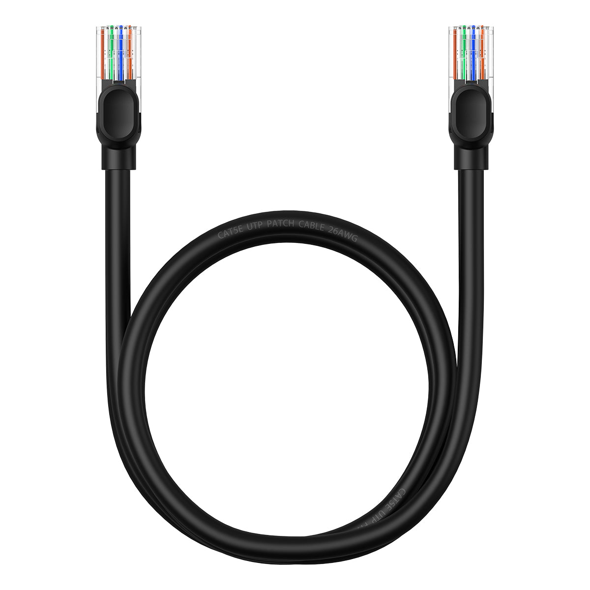 Cabo Ethernet Baseus de Alta Velocidade Cat 5 RJ-45 1000Mb/s 1m redondo - preto