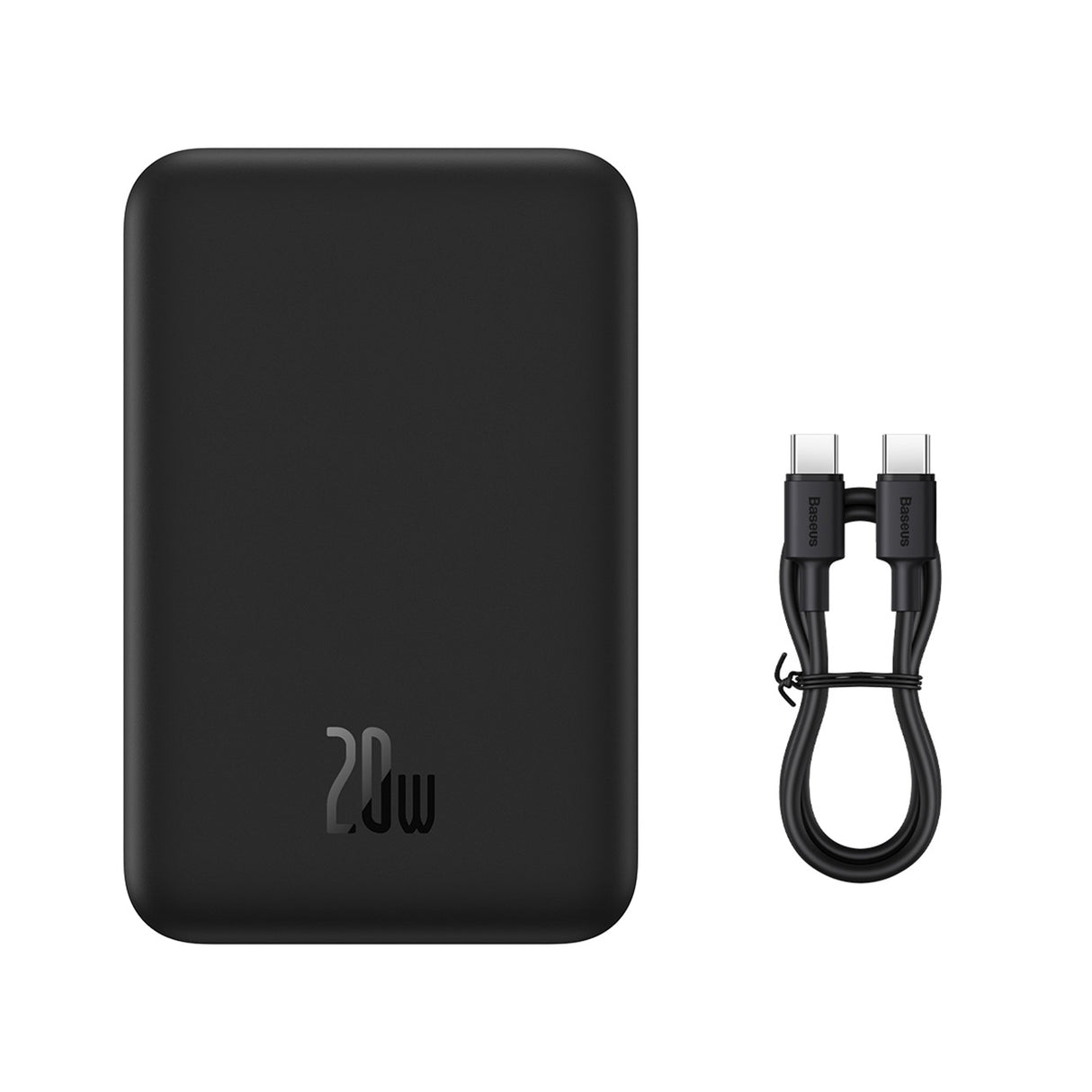 Powerbank Baseus Magnético Mini 20000 mAh 20W - preto + cabo USB-C / USB-C