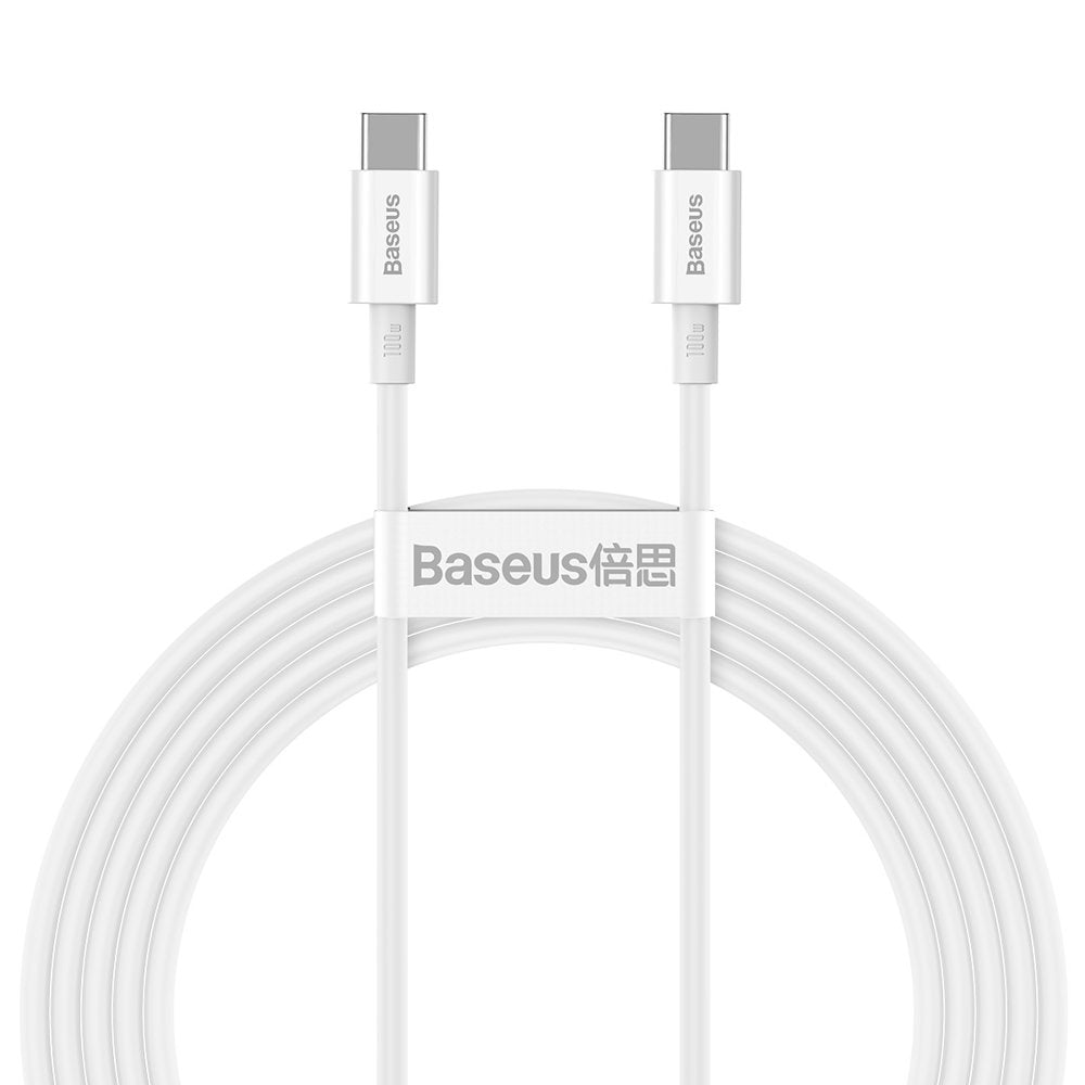 Baseus Superior cabo USB Tipo C - USB Tipo C carregamento rápido Quick Charge / Power Delivery / FCP 100W 5A 20V 2m branco (CATYS-C02)