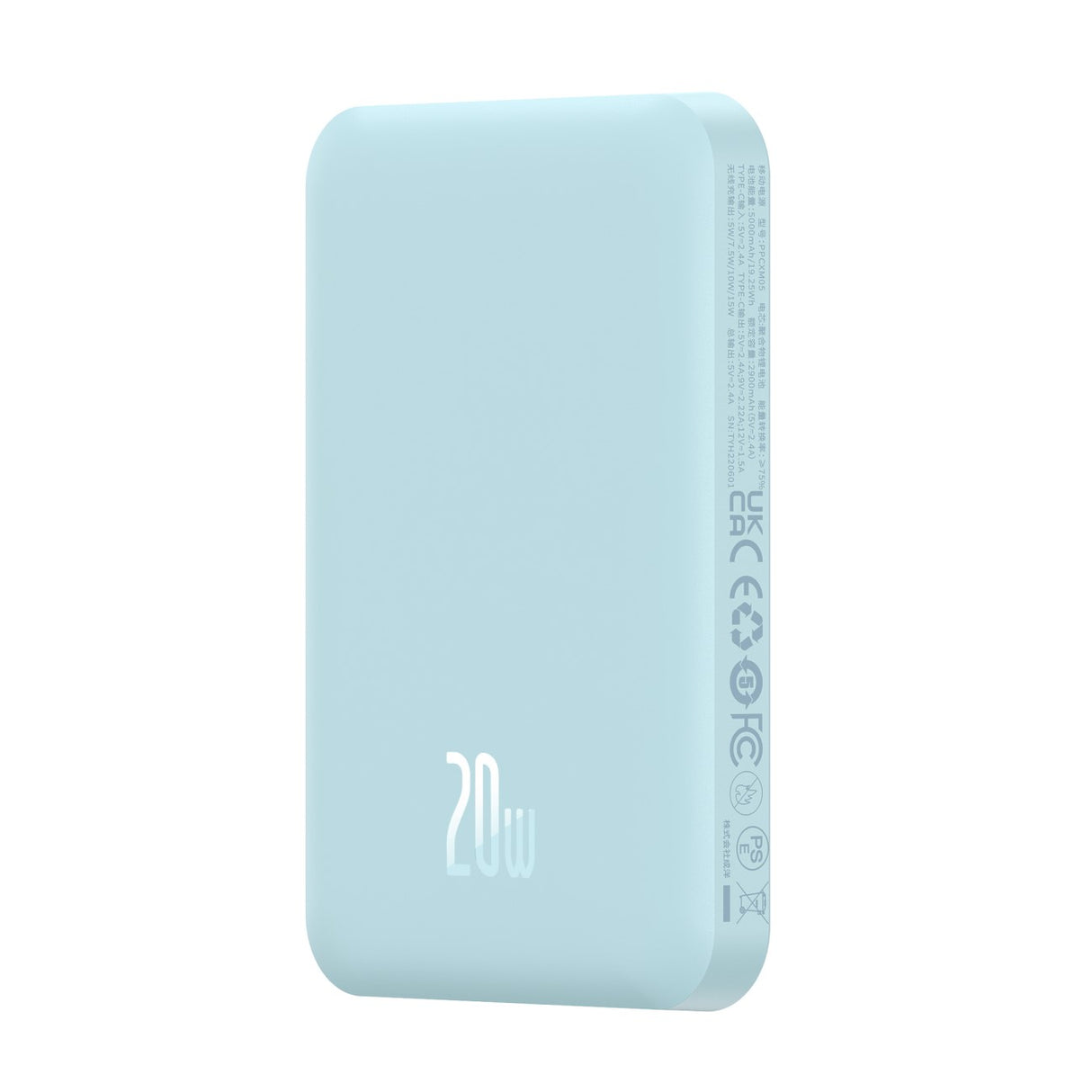 Mini powerbank Baseus 5000mAh 20W + cabo USB-C (20V/3A) - azul