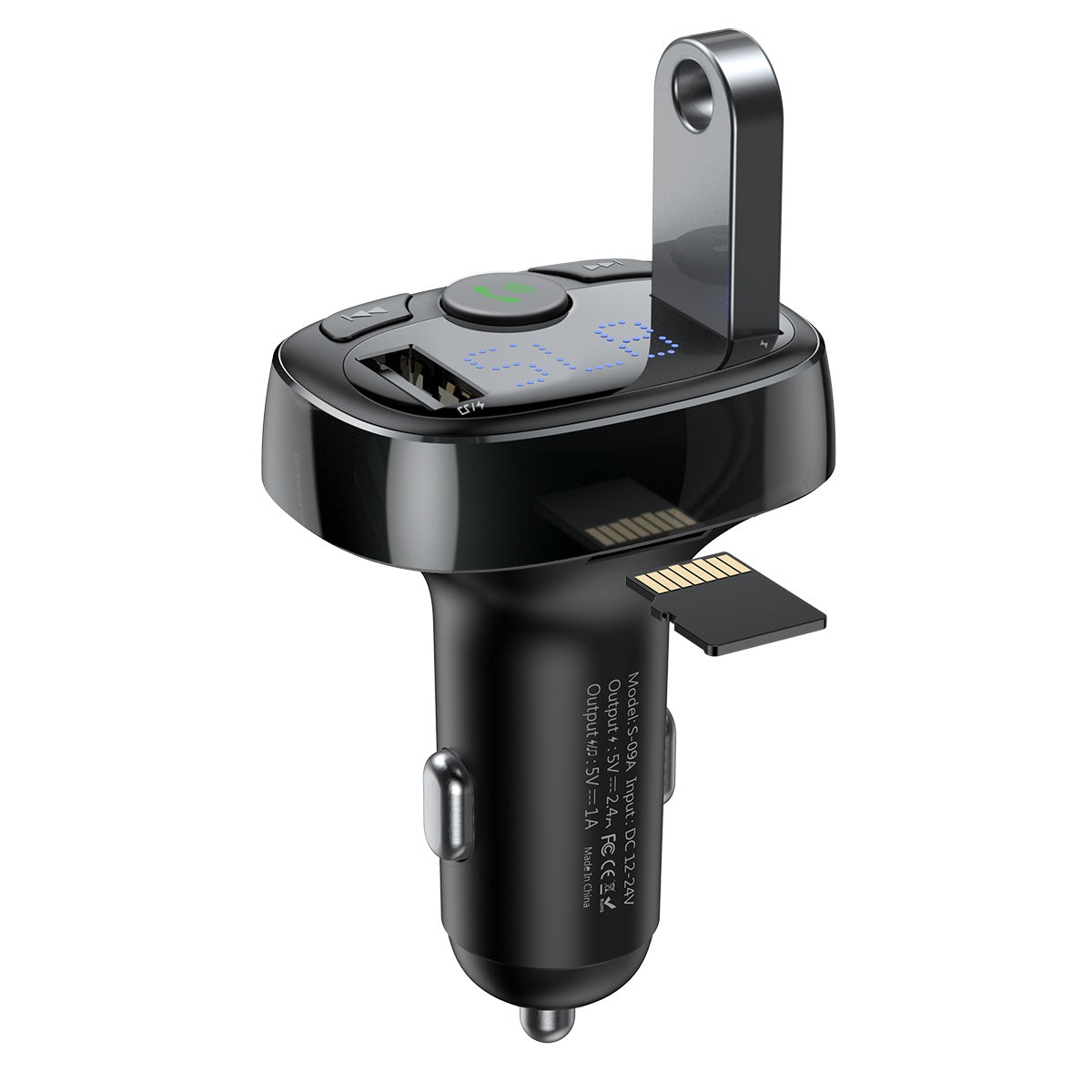 Transmissor Bluetooth / Carregador de carro Baseus S-09A (Edição Internacional) - preto