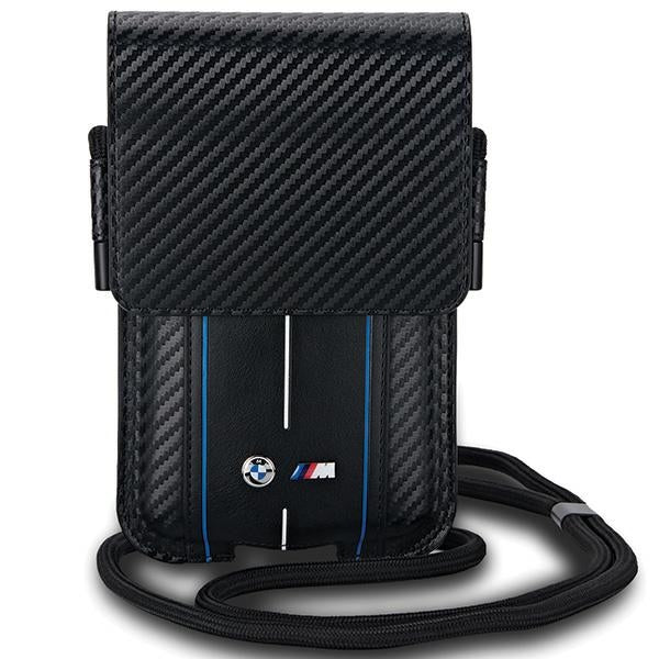 Bolsa BMW Carbon & Blue Stripe para telefone - preta