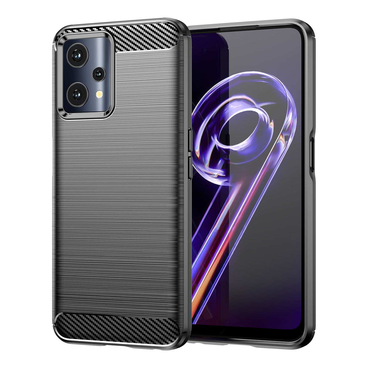 Capa flexível Carbon Case para Realme 9 Pro na cor preta