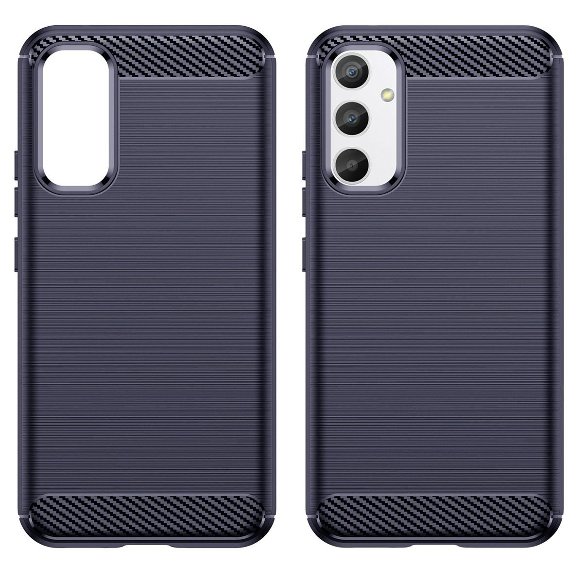 Capa de Carbono para Samsung Galaxy A54 5G, capa protetora de silicone flexível na cor azul.