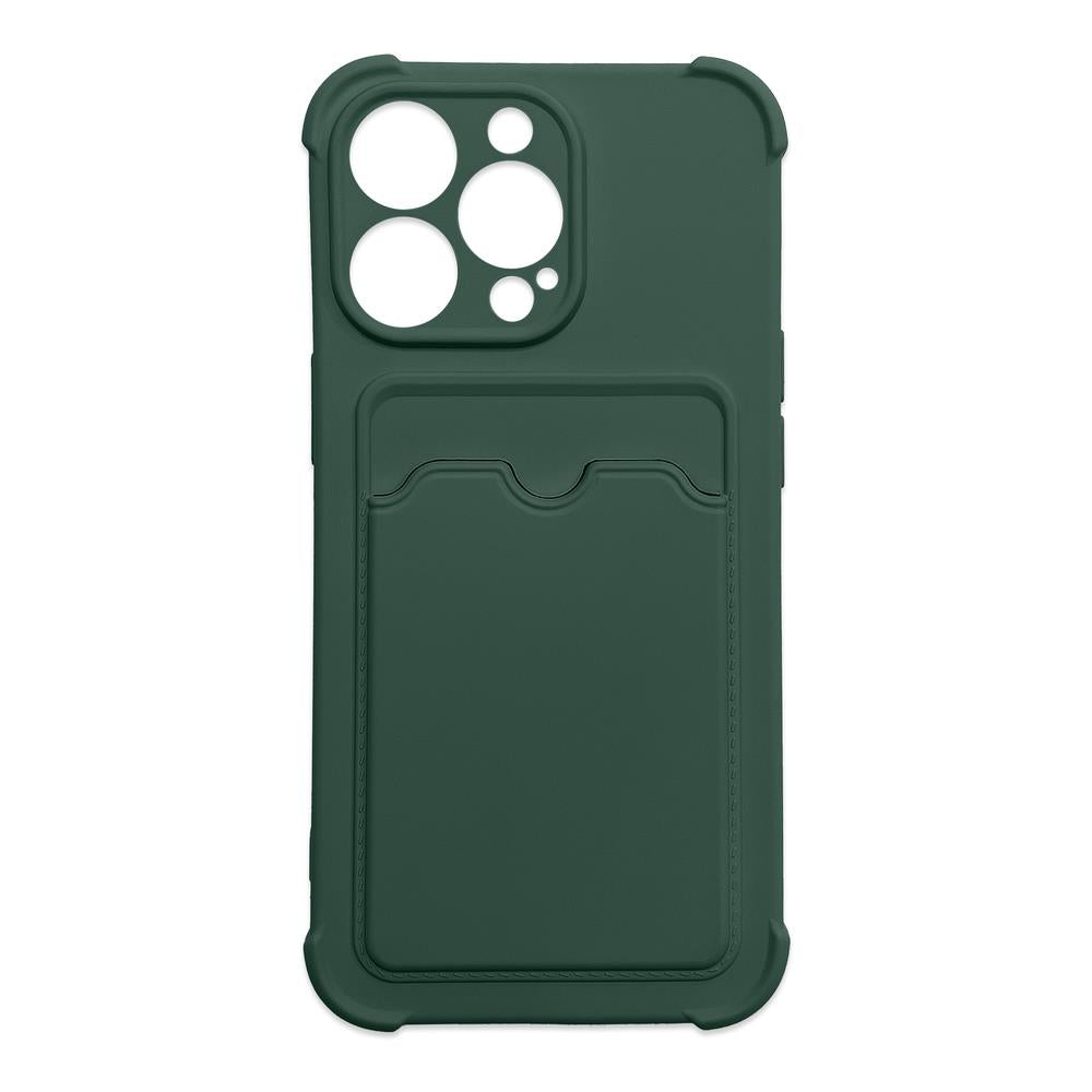 Capa Blindada para Cartão, estojo tipo carteira para iPhone 13 mini, capa de silicone resistente com Air Bag, verde