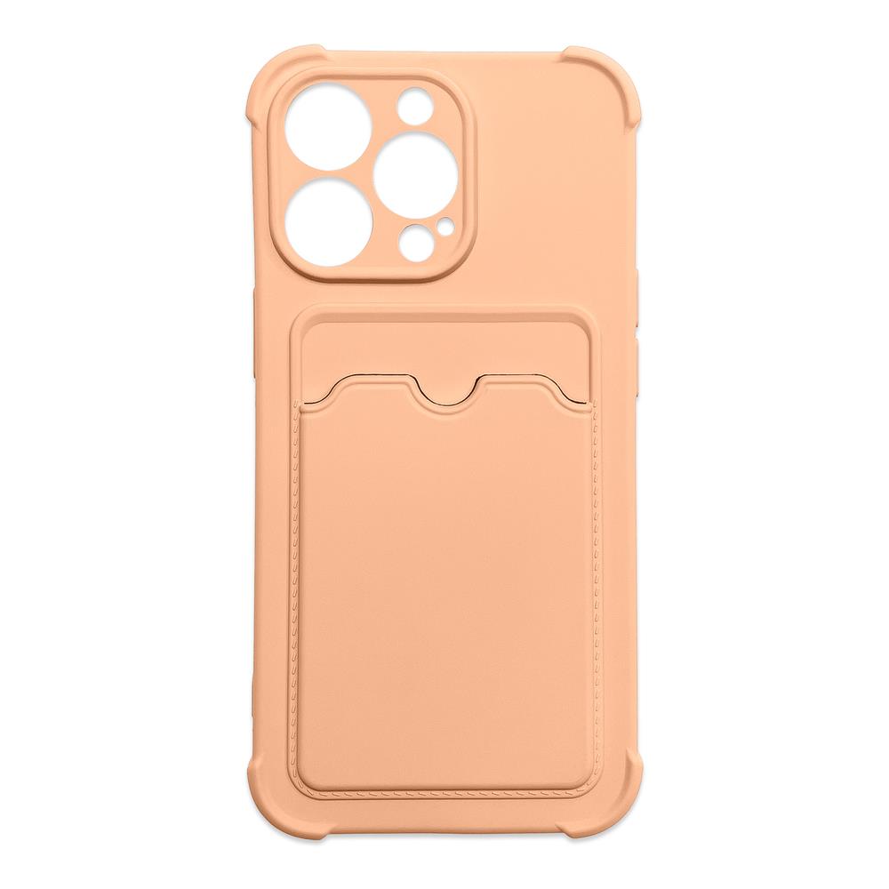 Capa de Armadura para Cartões, estojo para iPhone 11 Pro Max, carteira para cartão, capa de silicone blindada, Air Bag rosa