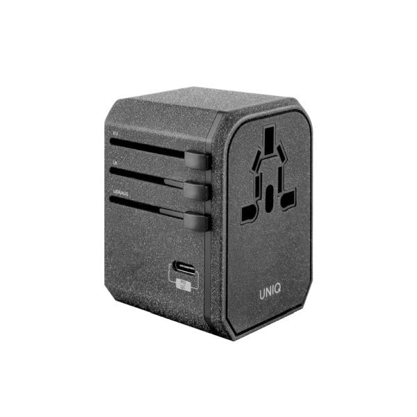 Adaptador de viagem UNIQ Voyage LITHOS Collective 33W 2xUSB PD 18W QC 3.0 - cinza