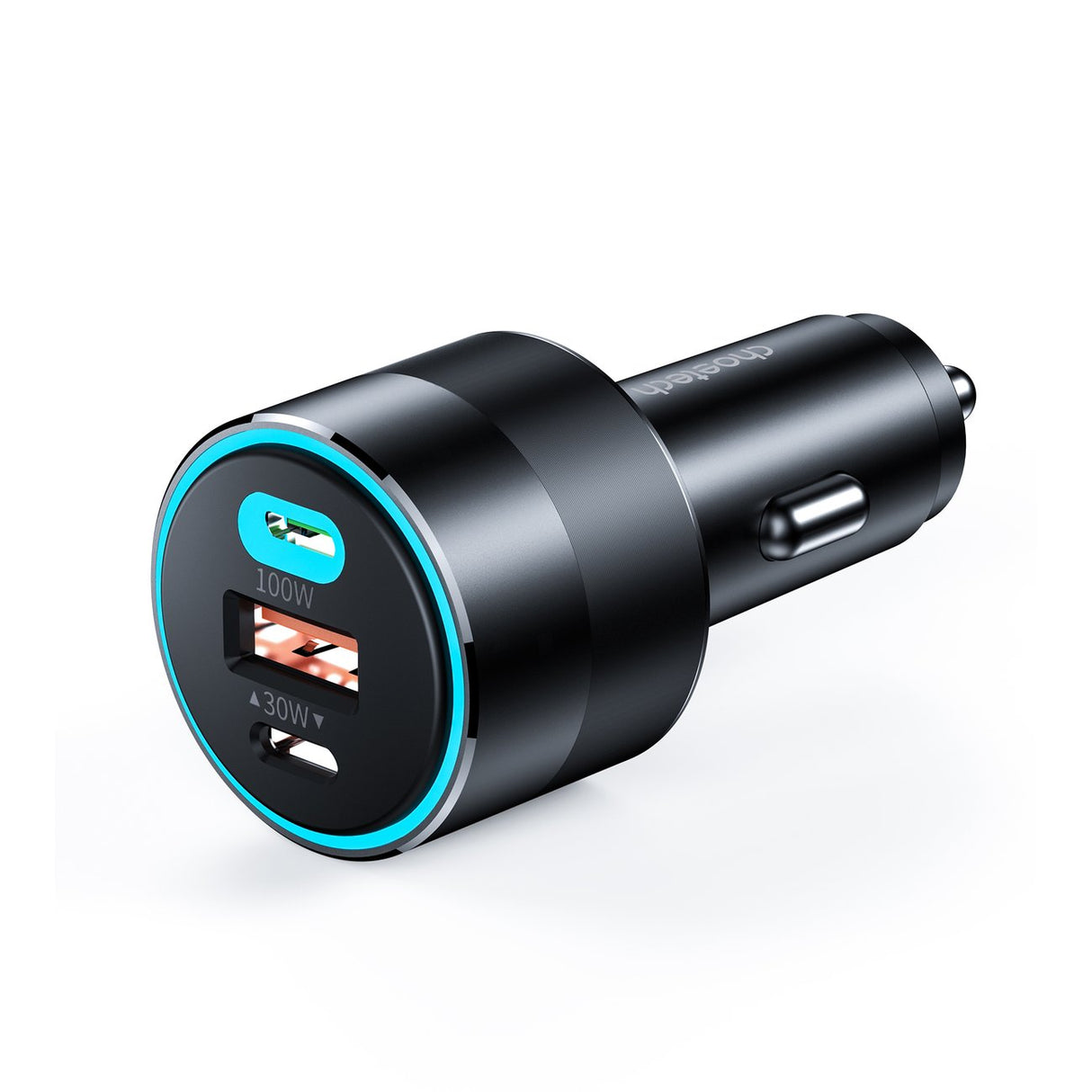 Carregador de carro rápido Choetech 130W com 2xUSB-C + USB-A preto (TC0011)