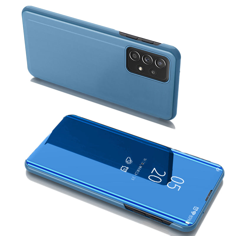Capa Clear View com aba para Samsung Galaxy A53 5G na cor azul.