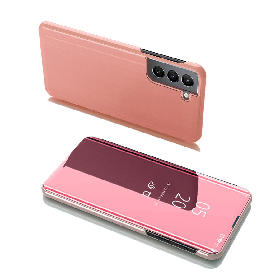 Capa Clear View com aba para Samsung Galaxy S22+ (S22 Plus) na cor rosa.