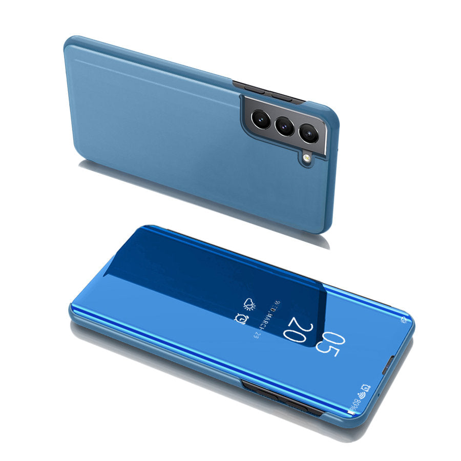 Capa Clear View com tampa para Samsung Galaxy S22+ (S22 Plus) na cor azul.